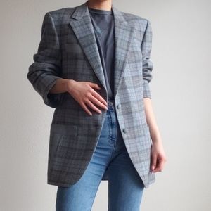 Vintage Blue Plaid Blazer